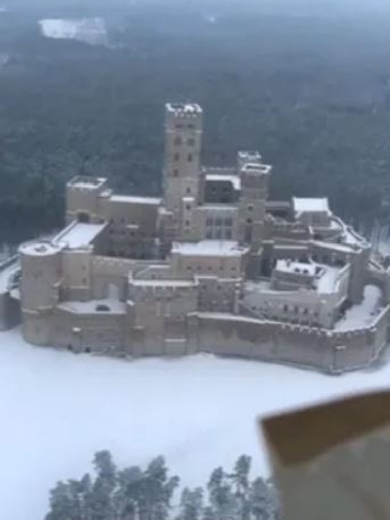 Incredible footage has the castle from above. Picture: X / @visegrad24