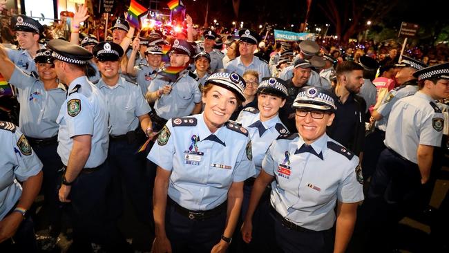 NSW Police Commissioner Karen Webb at the 2023 Mardi Gras Parade in Sydney.