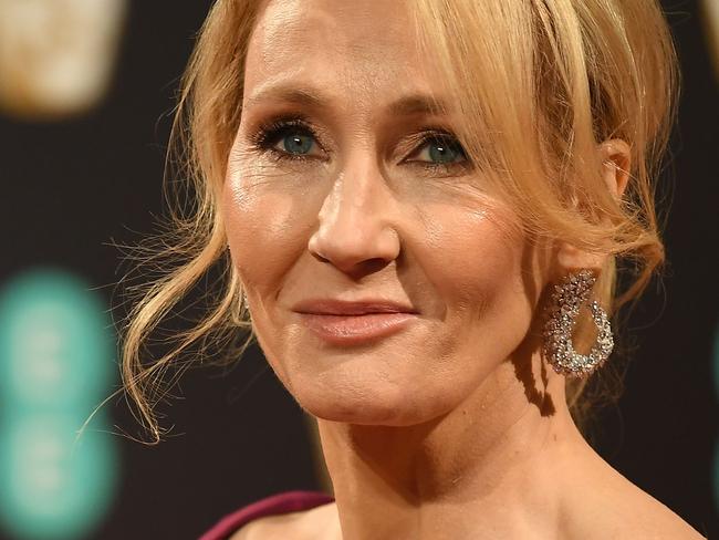 (FILES) In this file photo taken on February 12, 2017 British author J. K. Rowling poses upon arrival at the BAFTA British Academy Film Awards at the Royal Albert Hall in London on February 12, 2017. - "Harry Potter" creator JK Rowling said on on August 28, 2020 she would give back an award presented by the US Kennedy family after one of its members criticised her for her views on gender issues. (Photo by Justin TALLIS / AFP)