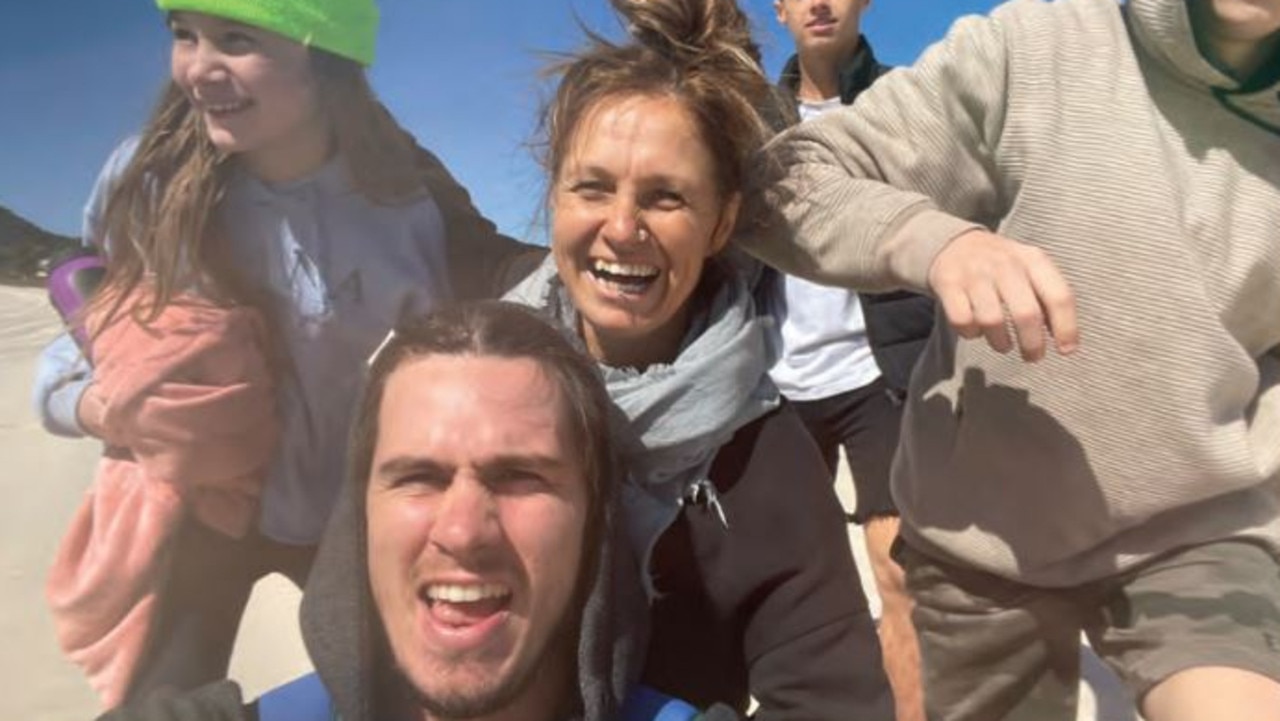 Chambers with her children and partner Brandon on holidays. Picture: Kasey Chambers / Supplied.