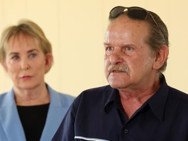 Widower Stephen Couder with Opposition health spokeswoman Ros Bates. Picture: Liam Kidston