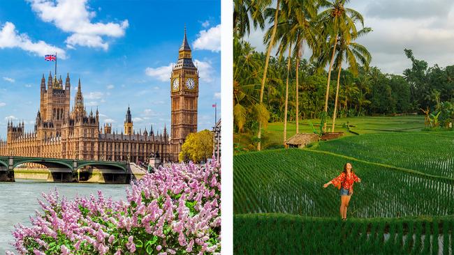 From London to Bali, there are heaps of destinations on offer