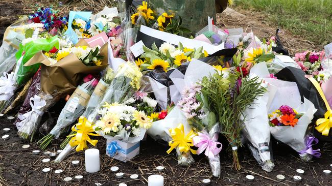 Flowers laid at the scene. Picture: NCA NewsWire