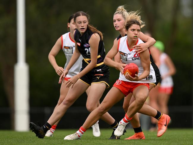 Asha Turner-Funk. Photo: Morgan Hancock/AFL Photos/via Getty Images