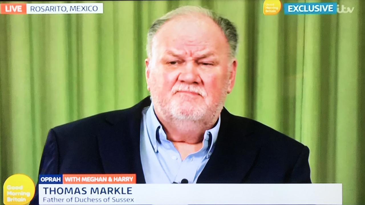 Thomas Markle Sr speaks on UK TV show Good morning Britain. Picture: Screengrabs/ITV