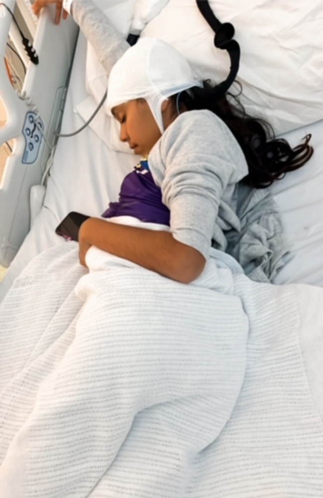 Aamira Renouf in hospital.