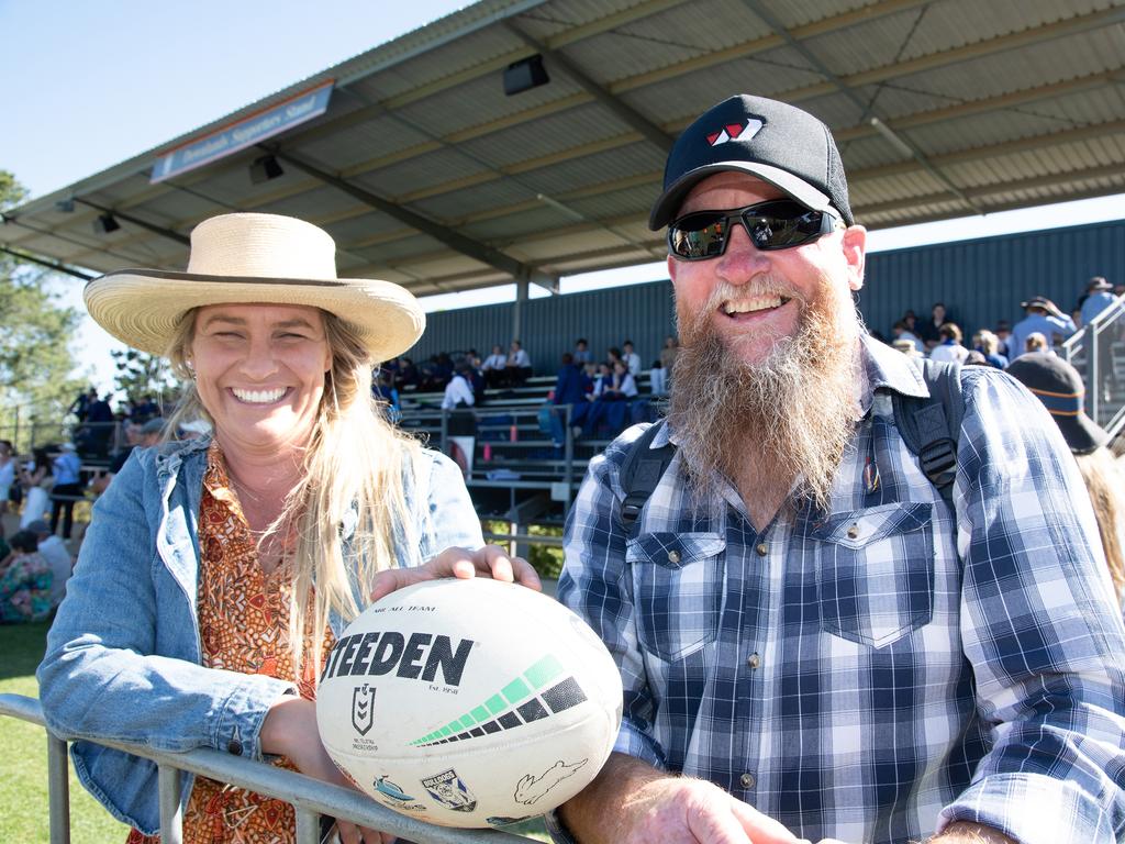 Watching the games are Rachael Cox and Steve Hughes. Picture: Bev Lacey