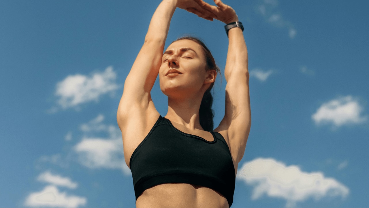 <h3><span>#6. Overhead Stretch&nbsp;</span></h3><p><span>Creating space in the spine and the midsection of the body feels SO good all the time but particularly when you&rsquo;ve been sitting for long periods. The overhead stretch helps open up your chest and lengthen your spine, counteracting the slouched posture that often occurs during flights. It also alleviates tension in the shoulders and upper back.</span></p><p><strong>How to Do It:</strong></p><ul><li><span>Sit tall and interlace your fingers.</span></li><li><span>Extend your arms above your head with your palms facing upward.</span></li><li><span>Reach upward, feeling the stretch along your arms, shoulders, and sides.</span></li><li><span>Hold for 10-15 seconds, then press your palms together and gaze up at your thumbs.</span></li></ul><p><span>Incorporating these stretches into your in-flight routine can significantly improve how you feel during and after your flight. They&rsquo;ll help prevent stiffness, promote better circulation, reduce the risk of DVT, and enhance your overall travel experience. Next time you&rsquo;re on a plane, take a few minutes to stretch&mdash;it&rsquo;s your ticket to a more comfortable journey and a fab trip, minus the cankles!</span></p>