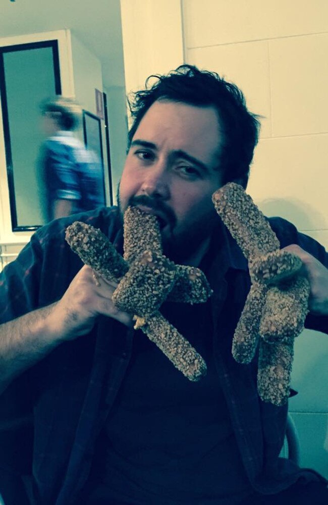 Jesse James McElroy enjoying his favourite pastime — eating Gaytimes.