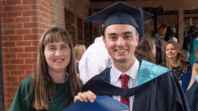 Melissa and Brandon Varcoe celebrate graduation. Picture: Brad Fleet