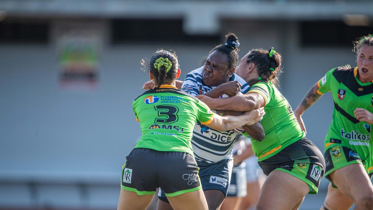 Cassiela Wapau as the Darwin Brothers take on the Palmerston Raiders in the 2023 NRL NT women's grand final. Picture: Pema Tamang Pakhrin