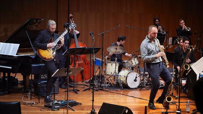 Will Vinson with the ANJO Youth Big Band. Picture: Shane Rozano