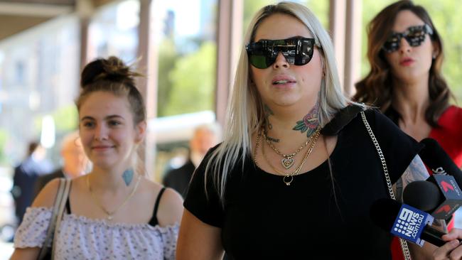 Family members of Hayden Pepe leave the Adelaide District after the sentencing of Hayden Pepe who was sentenced for the aggravated death of Philip Frith by dangerous driving in Adelaide. Picture: AAP Image/Kelly Barnes