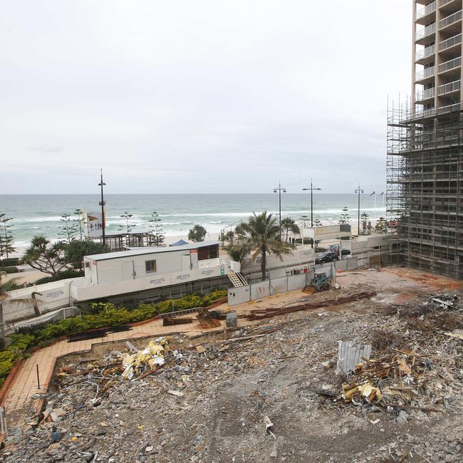 Demolition has begun on the Ikuka building and Billys Beach House sites in Surfers Paradise.