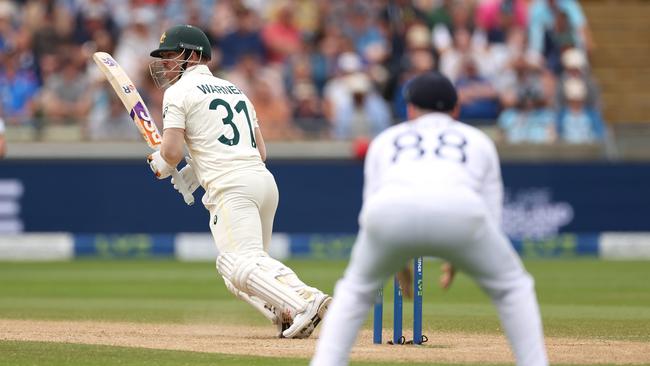 David Warner on the hunt for runs on Day 2. Picture: Getty