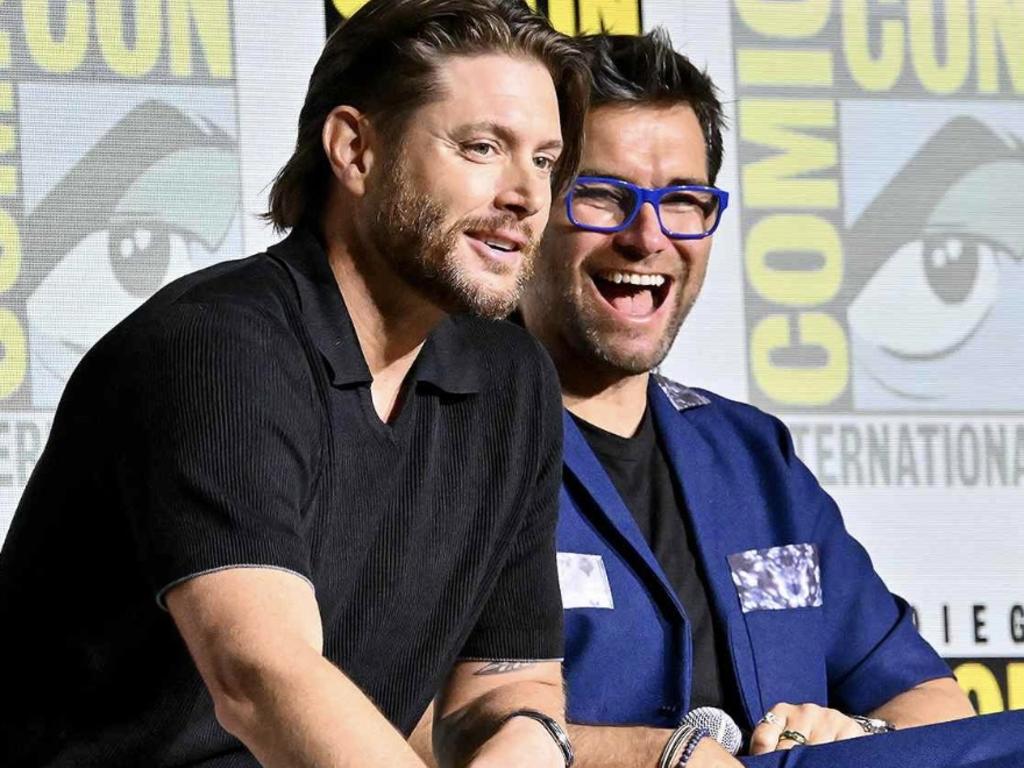 Jensen Ackles (left) and Antony Starr appeared at the San Diego Comic-Con over the weekend. Picture: Prime Video