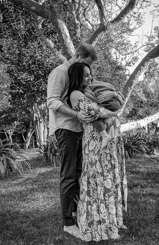 Harry and Meghan with their two-year-old Archie after announcing their pregnancy earlier this year.