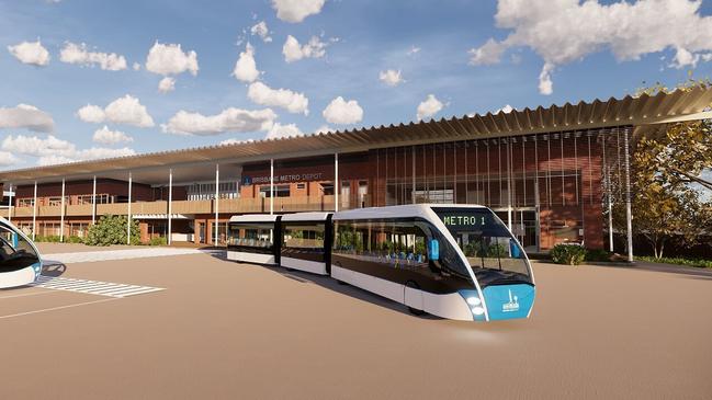 An artist's impression of the planned Brisbane Metro Rochedale depot. Picture: Brisbane City Council