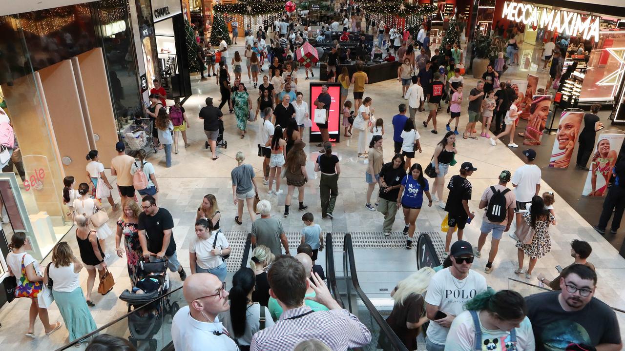 Crowds at Westfield Chermside shopping centre for Boxing Day sales. Picture: Liam Kidston