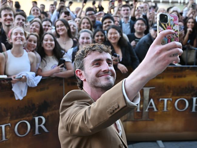 Last October, Mescal travelled to Sydney for the Australian Premiere of Gladiator II. Picture: James Gourley/Getty Images