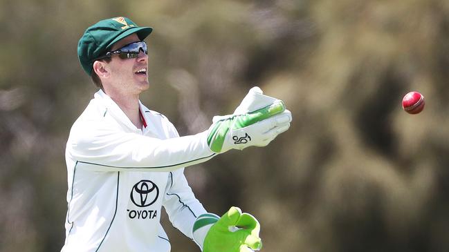 Former Australian cricket Test captain Tim Paine plays for the Tasmanian second XI