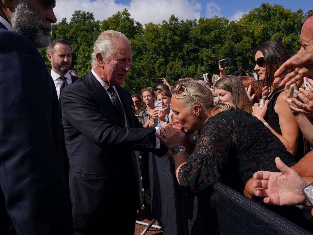 Britain's King Charles III greets the crowd at Buckingham Palace. Picture: AFP.