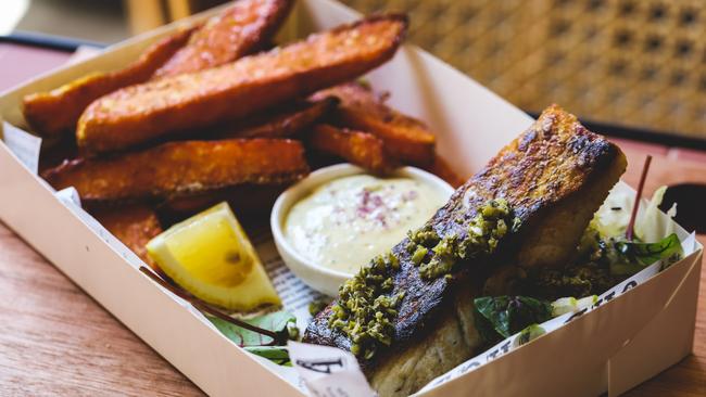 The Northern Territory barramundi and sweet potato fries was a miss. Picture: Supplied