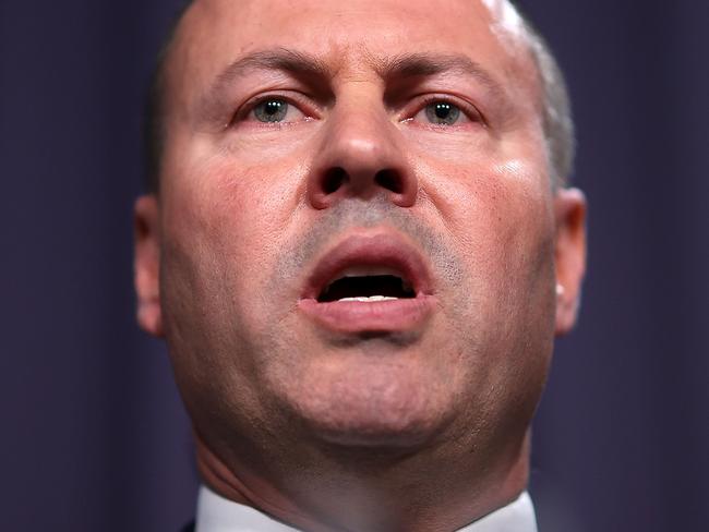 CANBERRA, AUSTRALIANewsWire Photos DECEMBER 16, 2021: Treasurer Josh Frydenberg released the Mid-Year Economic and Fiscal Outlook (MYEFO); and spoke to the media at a press conference in Parliament House, Canberra.Picture: NCA NewsWire / Gary Ramage