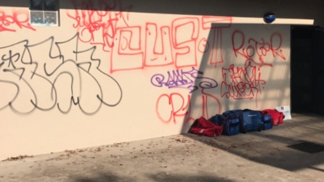 Almost every surface at JL Murphy Reserve was tagged in the latest graffiti spree at the Port Melbourne sports ground last weekend.