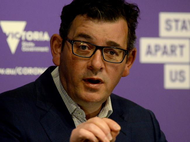 MELBOURNE, AUSTRALIA - NewsWire Photos AUGUST 28, 2020: Victorian Premier Daniel Andrews gives his daily press conference at the Treasury Theatre to provide an update on the state's COVID-19 pandemic. Picture: NCA NewsWire / Andrew Henshaw