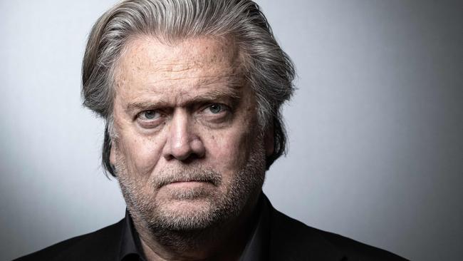 Former adviser to the US president Steve Bannon is accused — along with three others — of defrauding hundreds of thousands of donors fundraising. Picture: Joel Saget/AFP