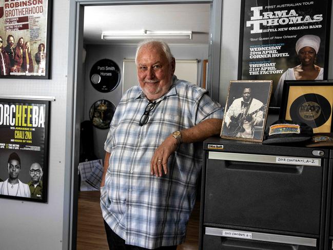 TheAustralian-ARTS- Bluesfest director Peter Noble in his office at Tyagarah. Bluesfest is on track to about 15 000 people per day on site this Easter. It will be the largest non-sporting gathering in Australia since the March 2020 lockdowns. Jan 28th 2021 Photo by Natalie Grono