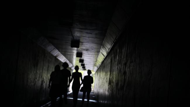 Teenagers in underpass tunnel. Photo Nicholas Falconer