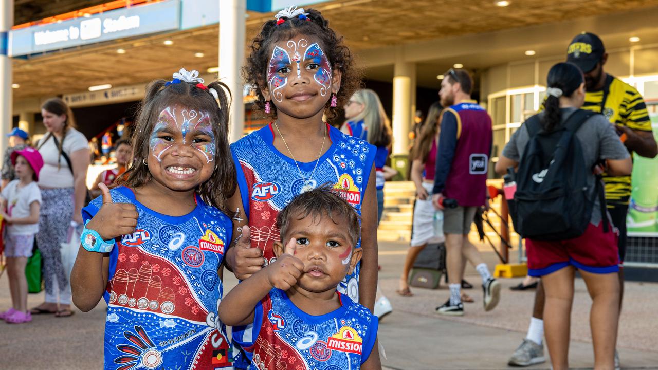 Kantilla family at the Gold Coast Suns v Western Bulldogs 2025 AFL match at TIO Stadium. Picture: Pema Tamang Pakhrin
