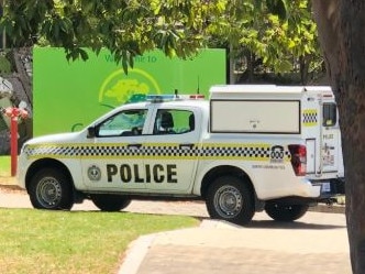 Police vehicle at Golden Grove High School after reports of an assualt . Picture: The Advertiser