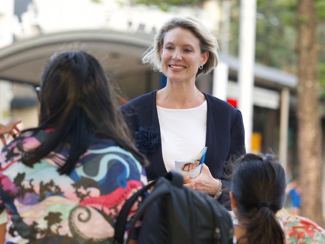 Katherine Deves talking to a voter in Warringah. Picture: Katherine Deves - Liberal Candidate for Warringah/Facebook