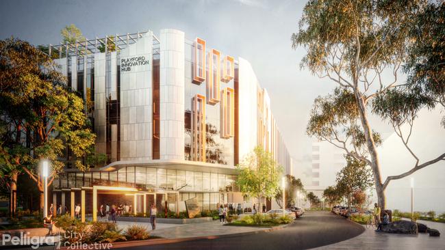 Artist's impression of an office and innovation hub Pelligra Group is planning for Elizabeth. Picture: City Collective