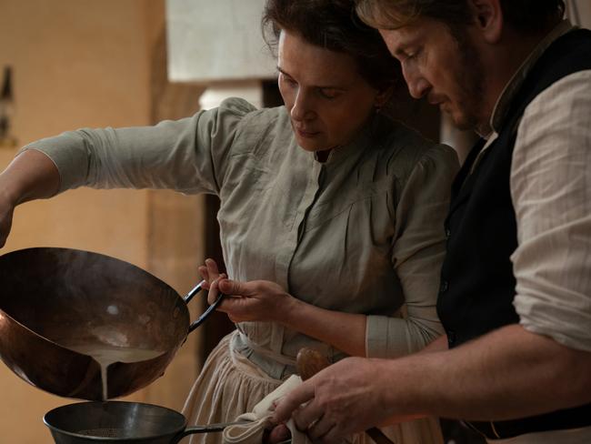 French superstar Juliette Binoche and her former partner, Benoit Magimel, in the film The Taste of Things. Picture: Unifrance