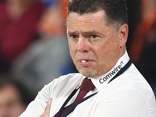 GOLD COAST, AUSTRALIA - JULY 19: United coach Carl Veart during the round 29 A-League match between the Brisbane Roar and Adelaide United at Cbus Super Stadium on July 19, 2020 in Gold Coast, Australia. (Photo by Chris Hyde/Getty Images)