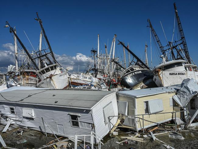 Boats and damaged houses are pictured in the aftermath of Hurricane Ian in San Carlos Island, Florida. Picture: AFP