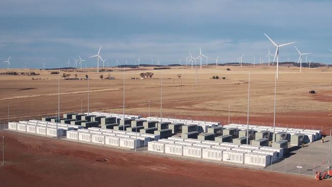 French energy firm Neoen’s Hornsdale Power Reserve, 200km north of Adelaide, which is made up of Tesla cells.