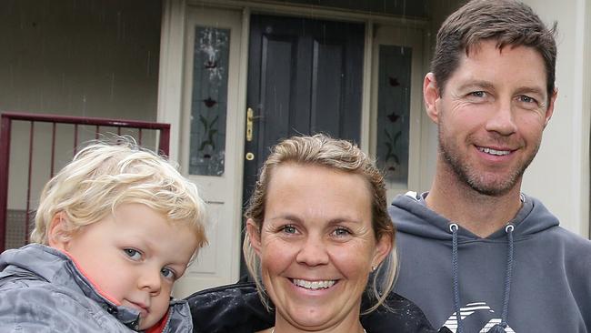 Lauren Enfield and Mark Hoare with their son Dion Hoare, four, who were among residents approached back in May about their homes.