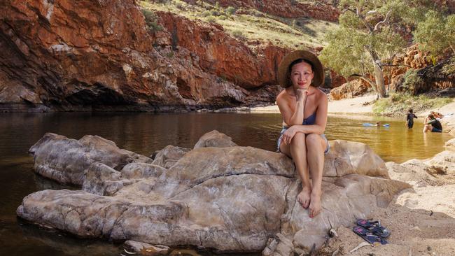 Poh Ling Yeow at Ormiston Gorge prior to her announcement as the Territory's newest ambassador, January 2025. Picture: Supplied