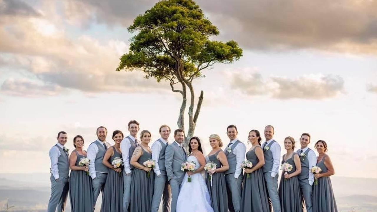 Sara Higgins got her wedding photos done at One Tree Hill in Maleny in 2018.