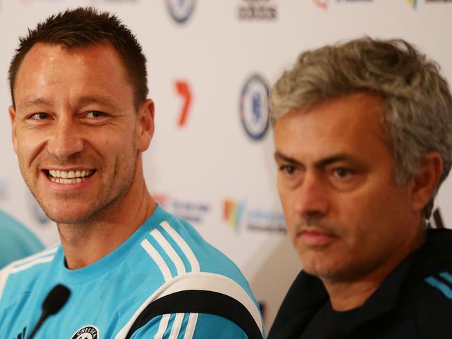 Chelsea captain John Terry and manager Jose Mourinho in Sydney.