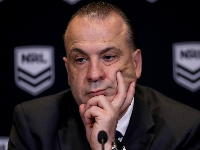 ARU Chairman Peter V'landys at League Central in Sydney for the announcement of Andrew Abdo as the new CEO of the NRL. Picture. Phil Hillyard