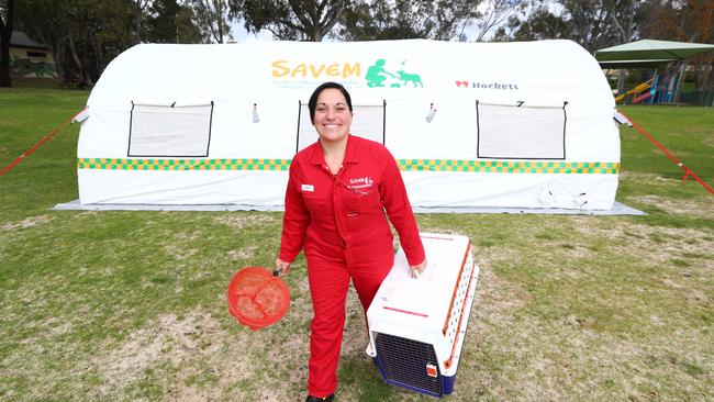 SAVEM field hospital assembly team leader Deb Pearse at the inflatable field hospital. Picture: Tait Schmaal