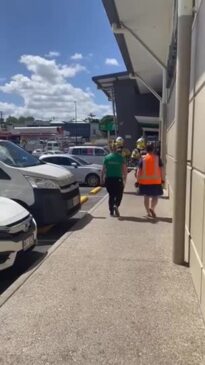 Fire crews at Gympie Central after a suspected gas leak