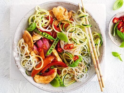 Chicken and veggie stir-fry.