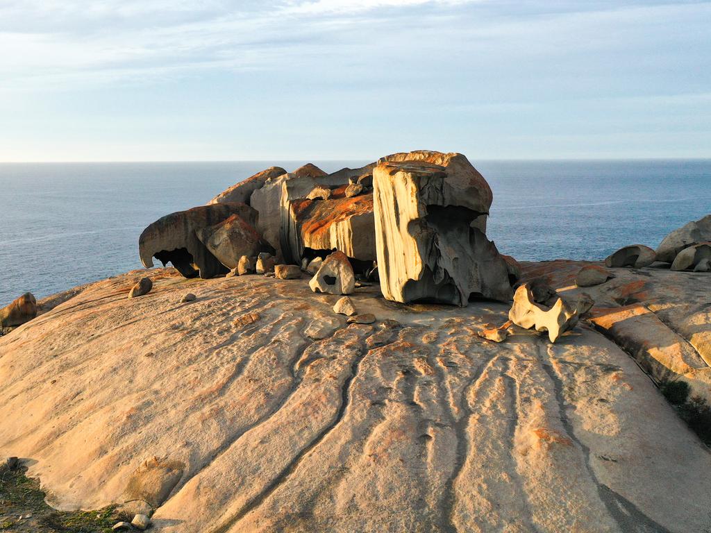 Visitors can still go to iconic sites in Flinders Chase National Park, such as Remarkable Rocks. Picture: SATC